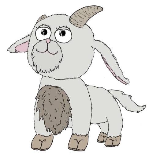 500x510 Drawings David Fisher - Goat Face Sketch