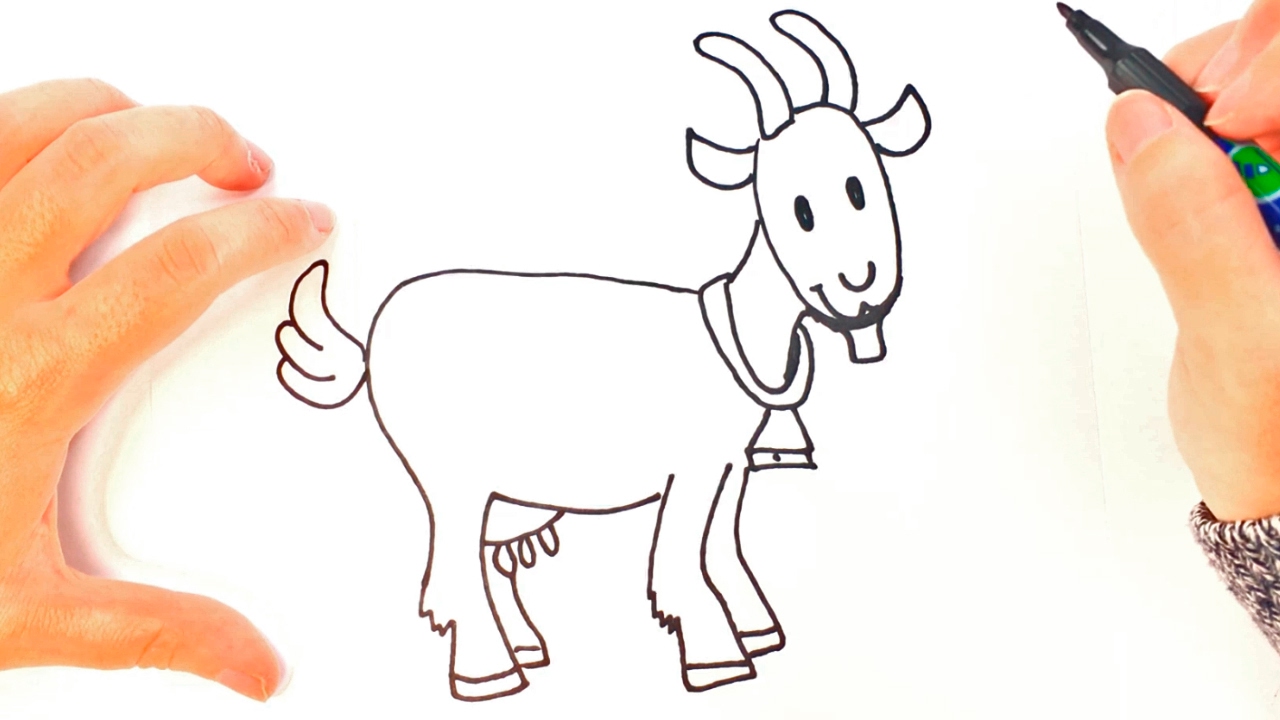 1280x720 How To Draw A Goat For Kids Goat Easy Draw Tutorial - Goat Face Sketch