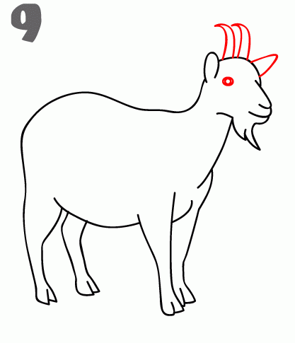 417x485 How To Draw A Goat - Goat Sketch