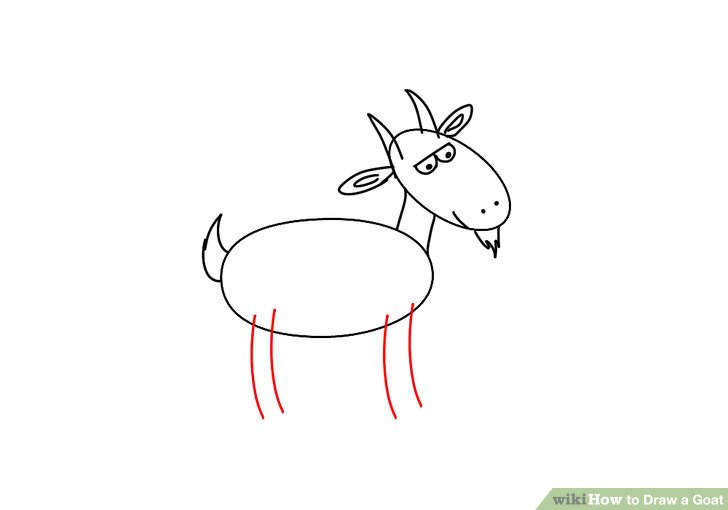 728x510 How To Draw A Goat (With Pictures) - Goat Sketch