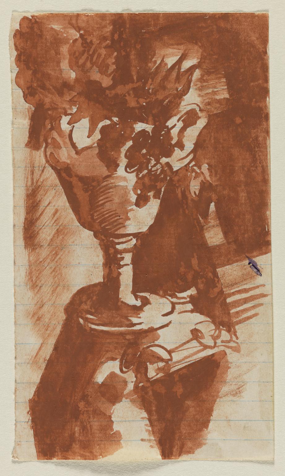 921x1536 Sketch Of A Still Life Of A Goblet With Foliage And Grapes - Goblet Sketch