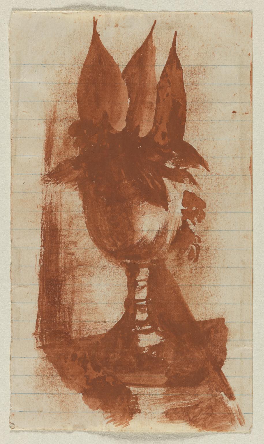 915x1536 Sketch Of A Still Life Of A Tall Goblet With Flowers And Leaves - Goblet Sketch