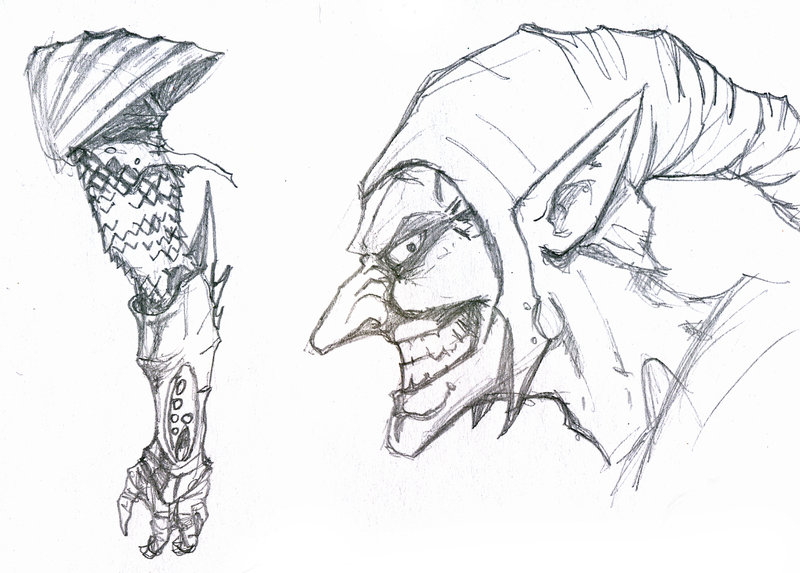 800x573 Green Goblin Sketch By Dkuang - Goblin Sketch