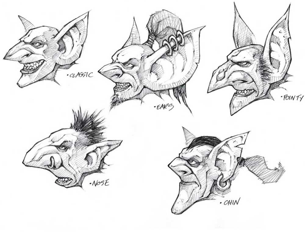 1000x760 World Of Warcraft Cataclysm Art Amp Pictures, Goblin Heads - Goblin Sketch