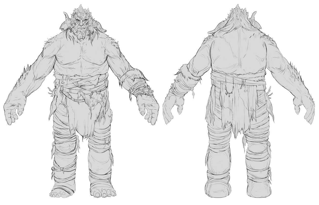 1260x810 Ice Troll Sketch - God Of War Sketch