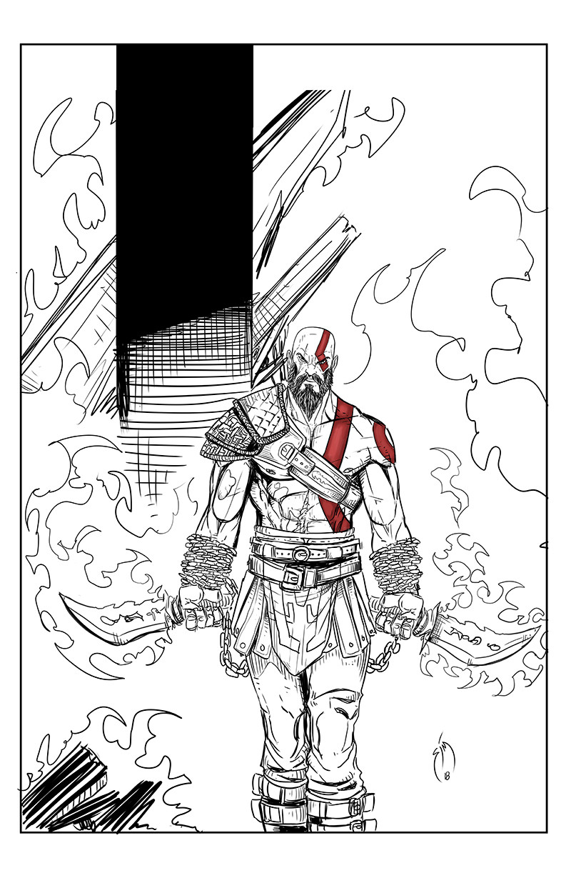800x1236 Simon Sim Pothier - God Of War Sketch