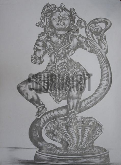 475x648 Sketch Of God Krishna Shurua(R)t - God Sketch