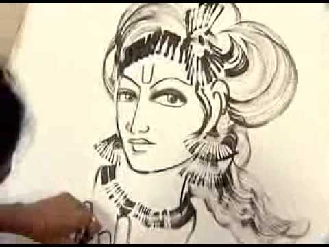 480x360 Sketch Painting Of God Krishna - God Sketch
