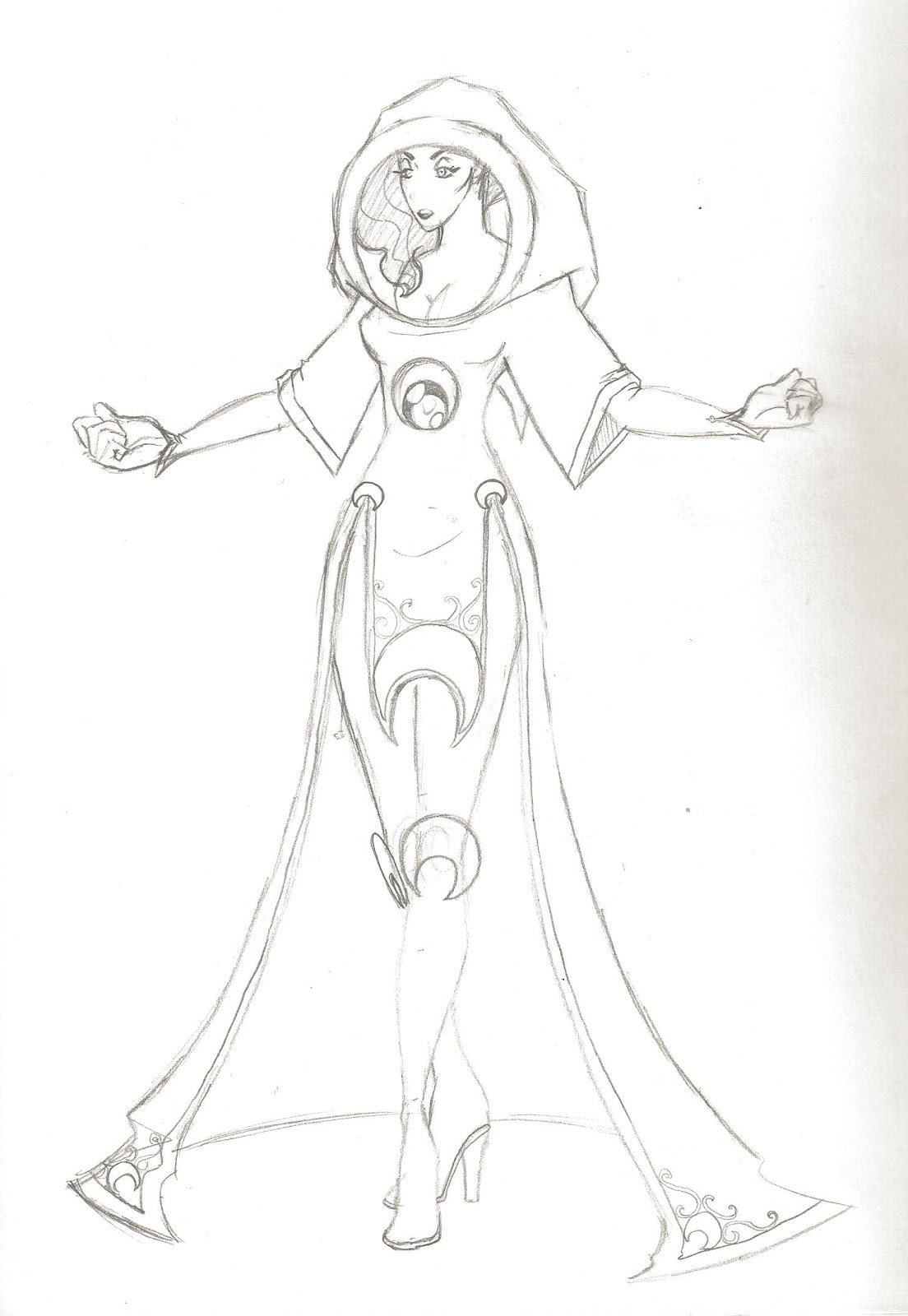 1104x1600 Moon Goddess Sketches Jeffery Redcloud Barros - Goddess Sketch