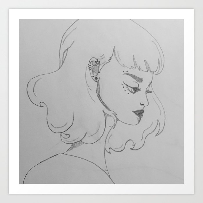 700x700 Punk Goddess Sketch Art Print By Dwyn Society6 - Goddess Sketch