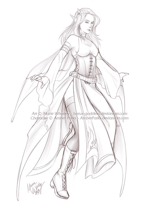 567x850 Sketch Comm - Goddess Sketch