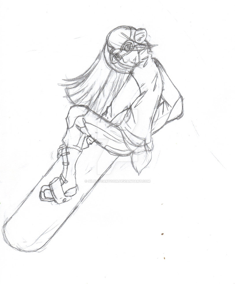 813x982 Snowboarding Goddess Sketch By Silentcartoon - Goddess Sketch