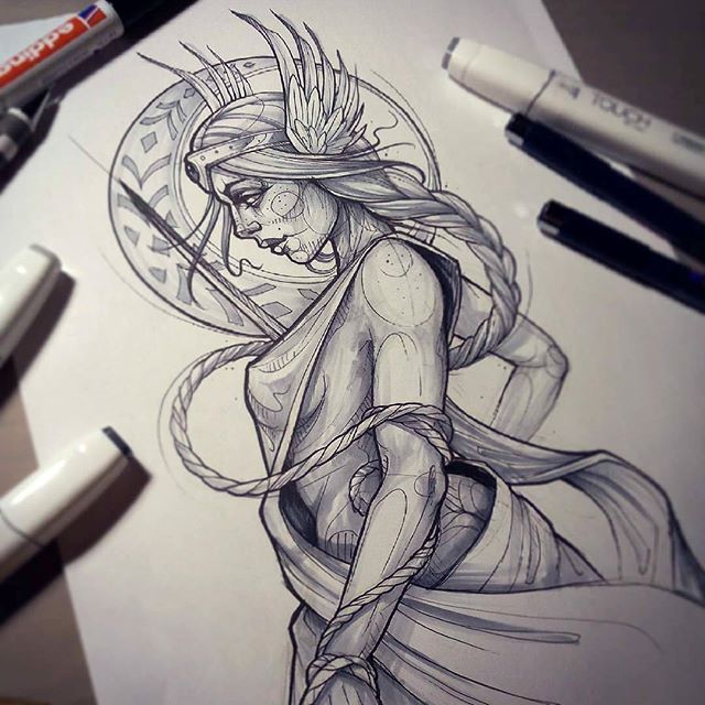 640x640 Freya - Goddess Sketch