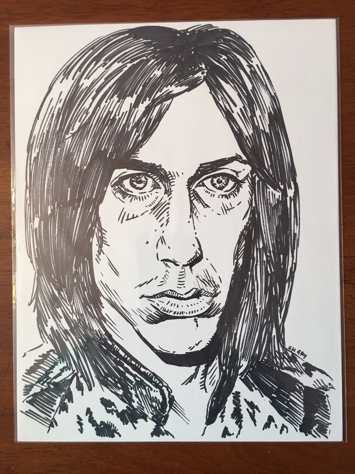 1512x2016 Iggy Pop Stooges Punk Godfather Original 8.5x11 Sharpie Sketch - Godfather Sketch