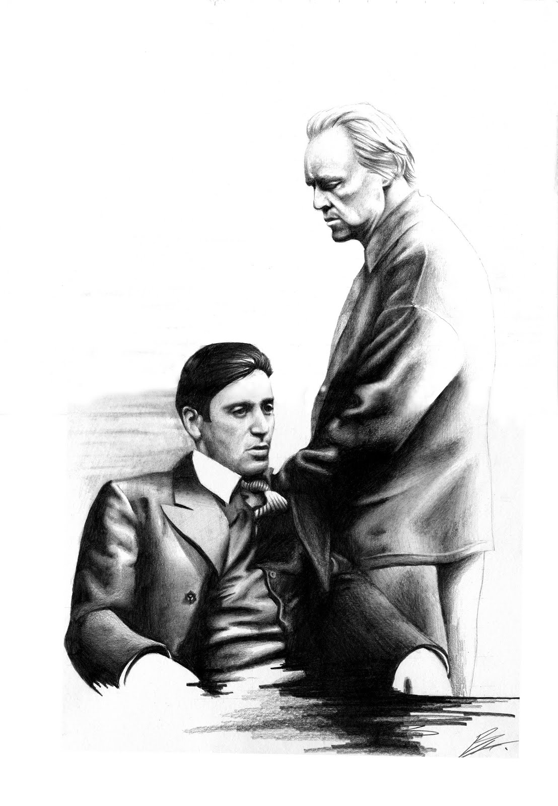 1108x1600 Ben Brooks The Godfather - Godfather Sketch
