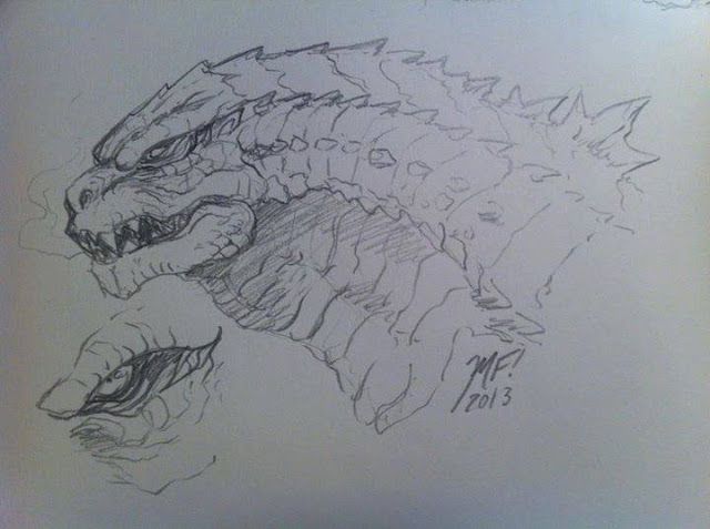 640x477 Godzilla 2014 Bob Eggleton Sketch Art Godzilla - Godzilla 2014 Sketch