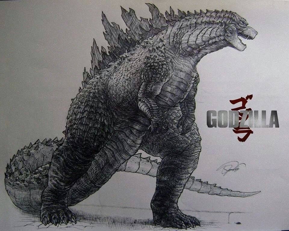 Godzilla 2014 Sketch at PaintingValley.com | Explore collection of ...