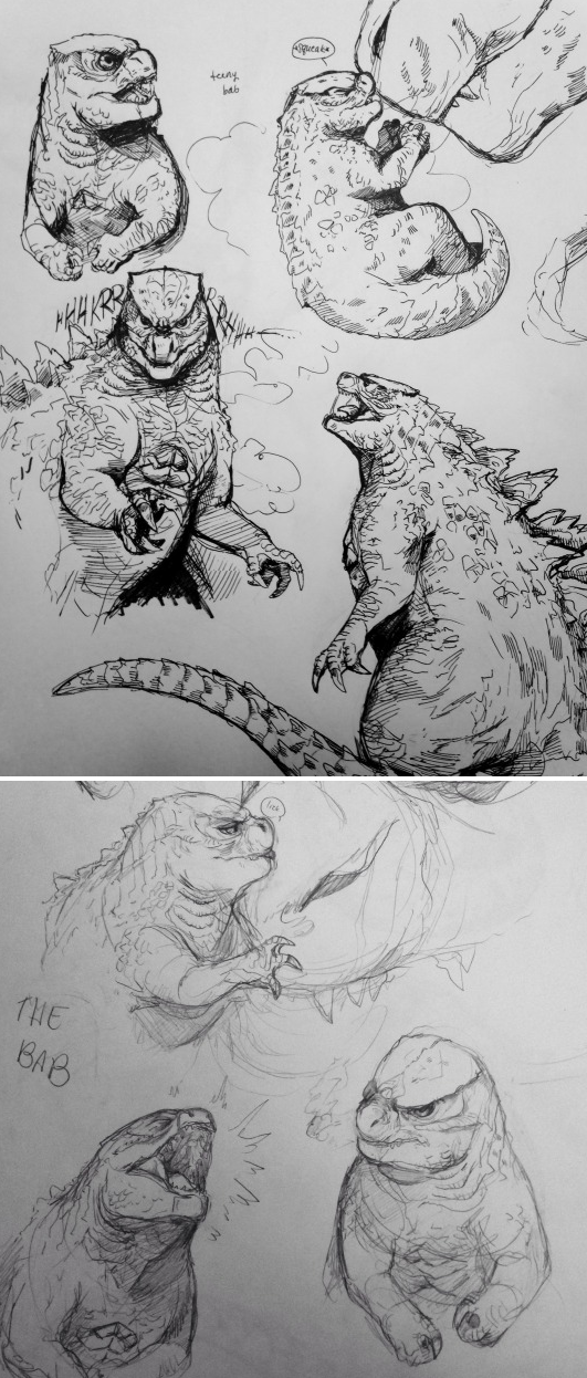531x1246 Baby Godzilla (2014)! Godzilla Know Your Meme - Godzilla 2014 Sketch