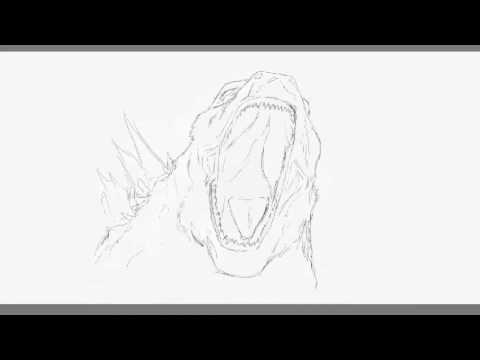 480x360 Godzilla Drawing Rough Sketch - Godzilla 2014 Sketch