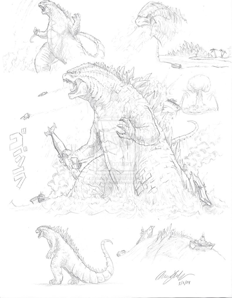 789x1012 Godzilla 2014 Sketches - Godzilla Sketch