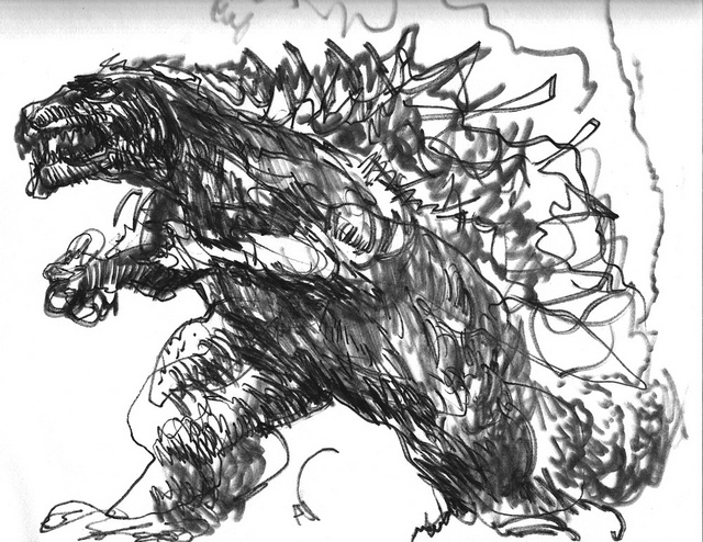 Godzilla Sketch at PaintingValley.com | Explore collection of Godzilla ...