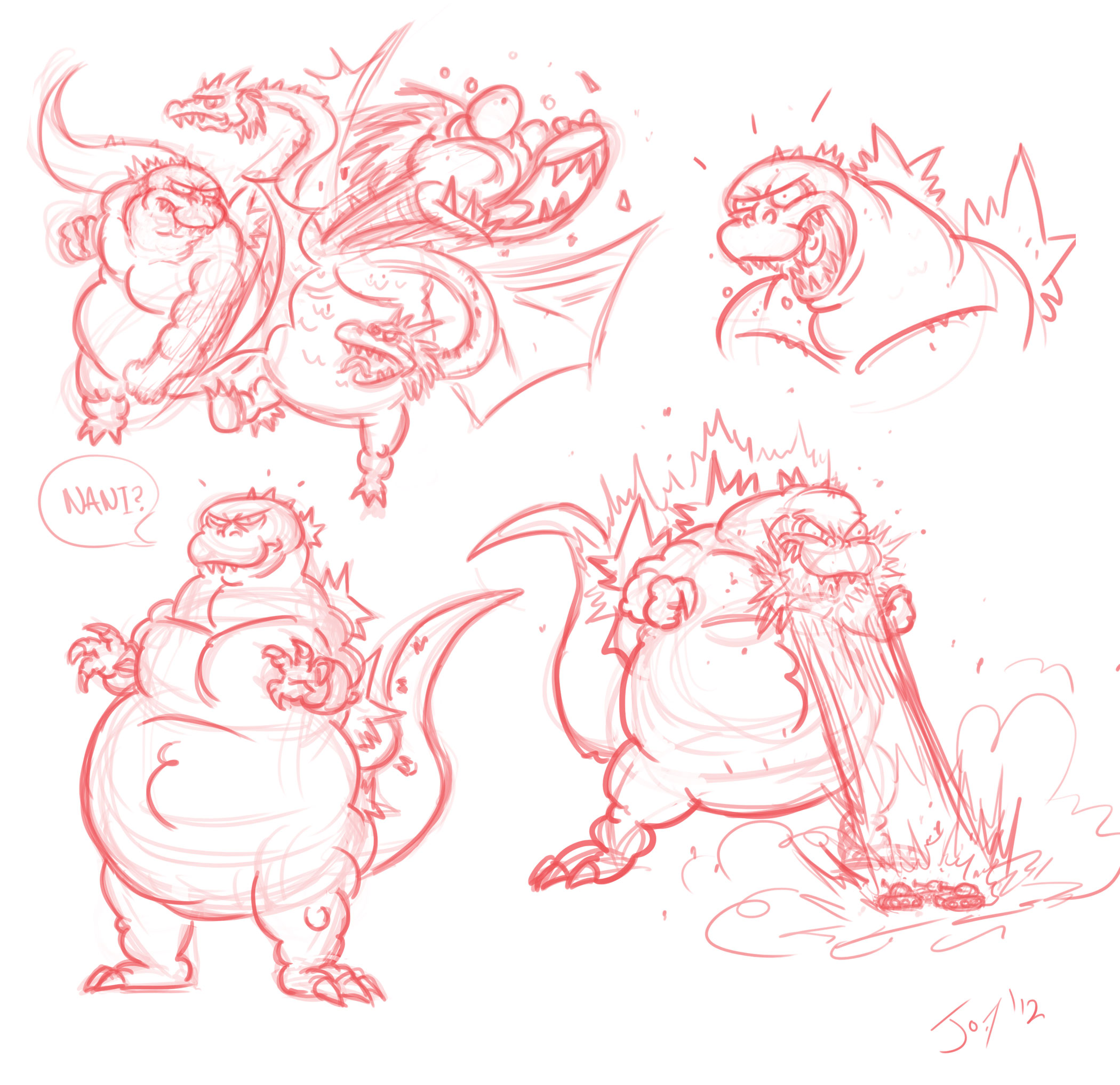 2100x2035 Godzilla Sketches! - Godzilla Sketch