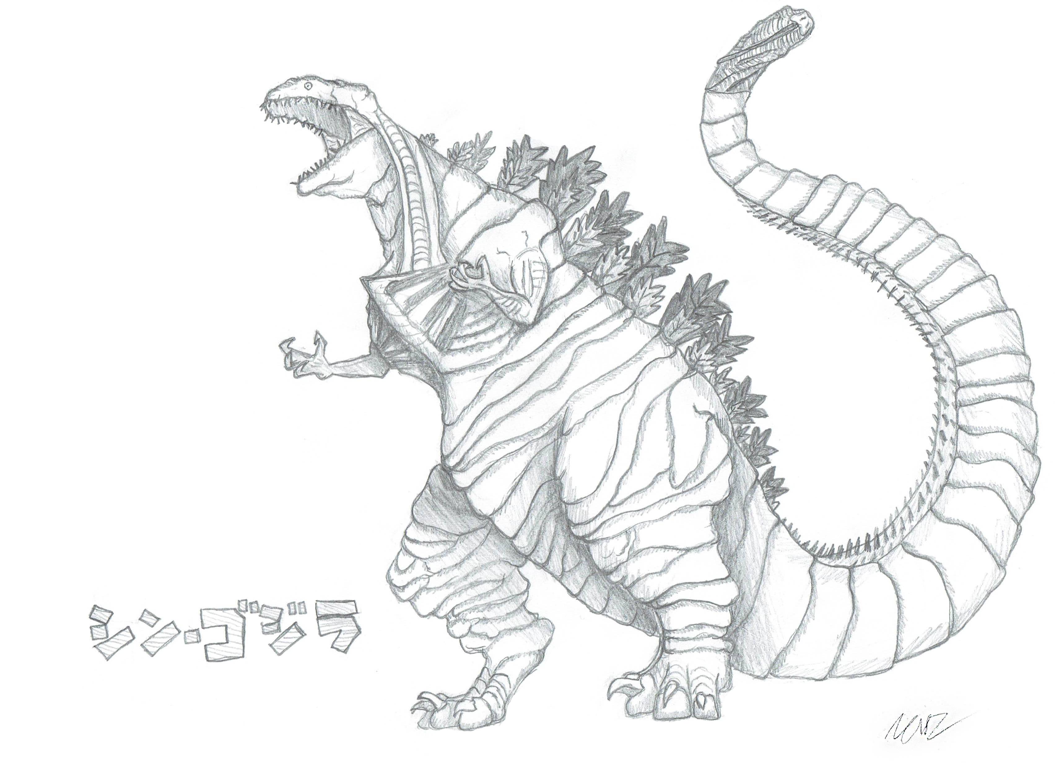 Godzilla Sketch at Explore collection of Godzilla
