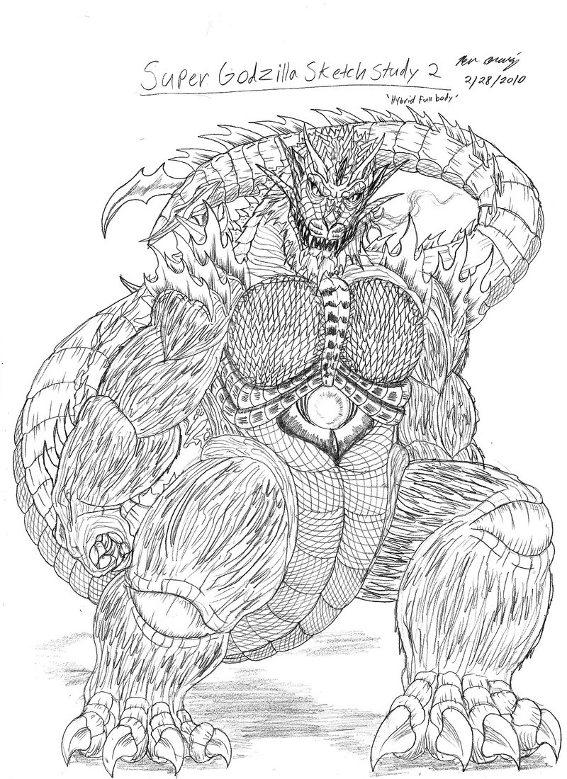 800x1100 Image - Godzilla Sketch