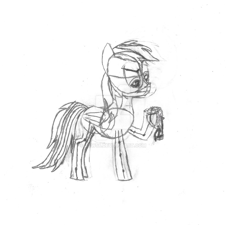 896x892 Rainbow Dash Holding My Goggles (Sketch) By Tew58 - Goggles Sketch