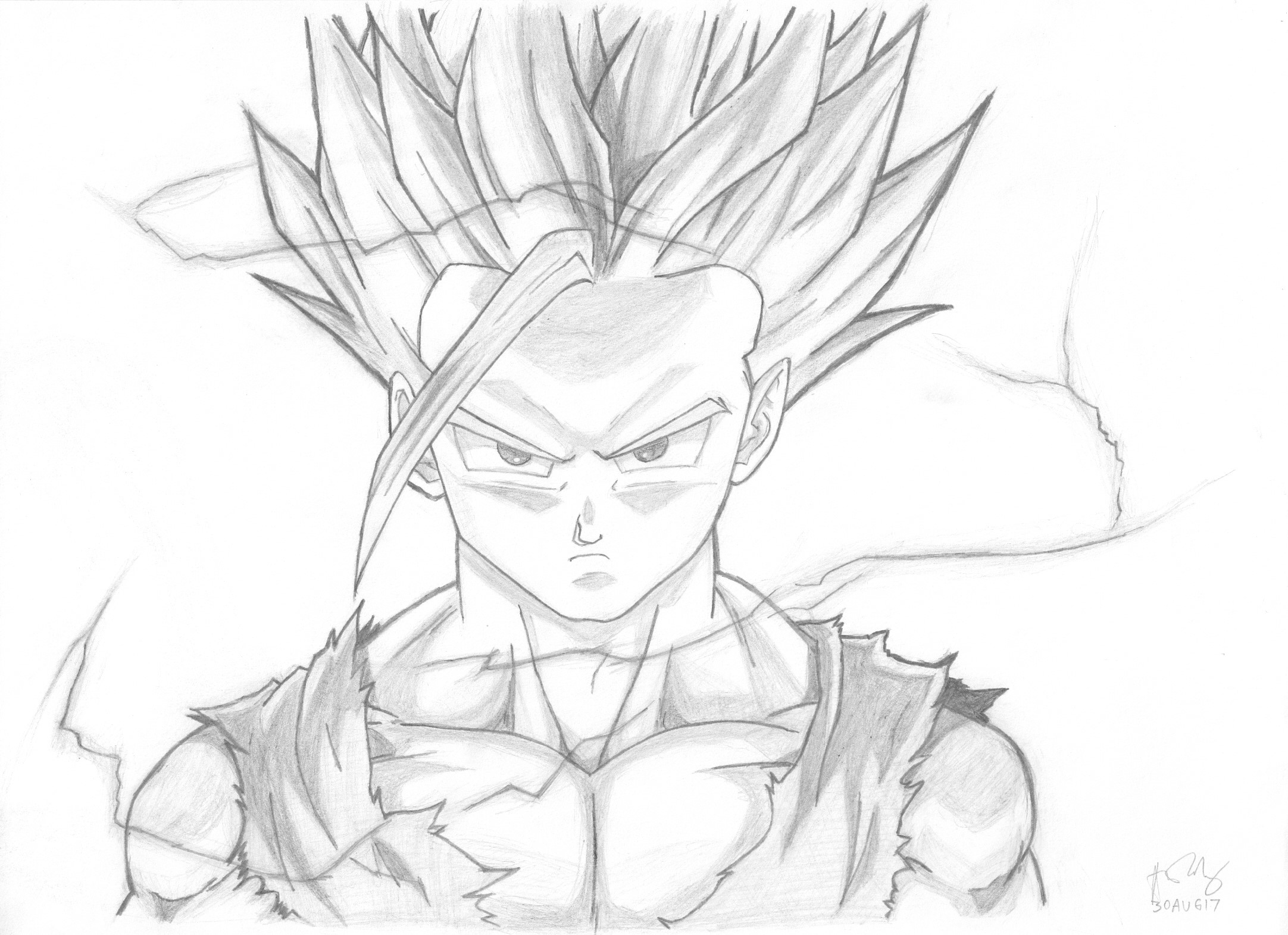 2164x1571 Pencil Drawing - Gohan Sketch