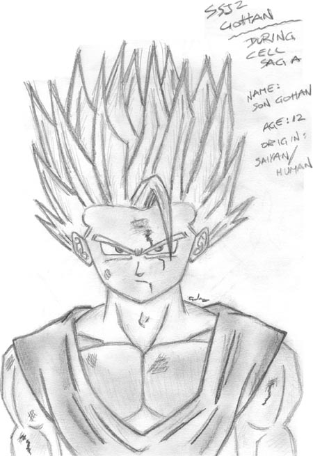 450x655 Ssj2 Gohan Sketch By Ayame Tenchi - Gohan Sketch