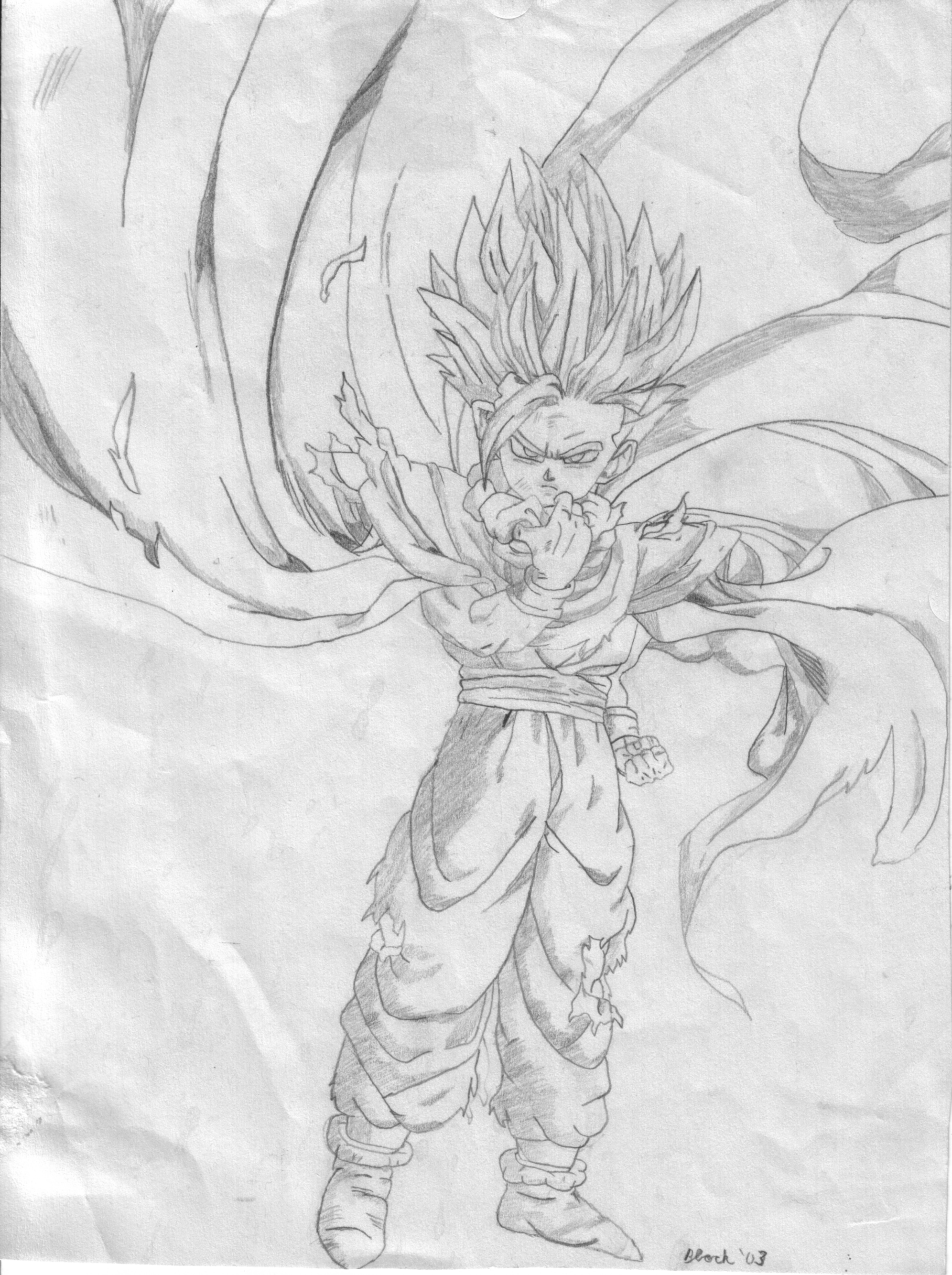 1992x2668 Ssj2 Gohan Sketch From 13 Years Ago Dbz - Gohan Sketch