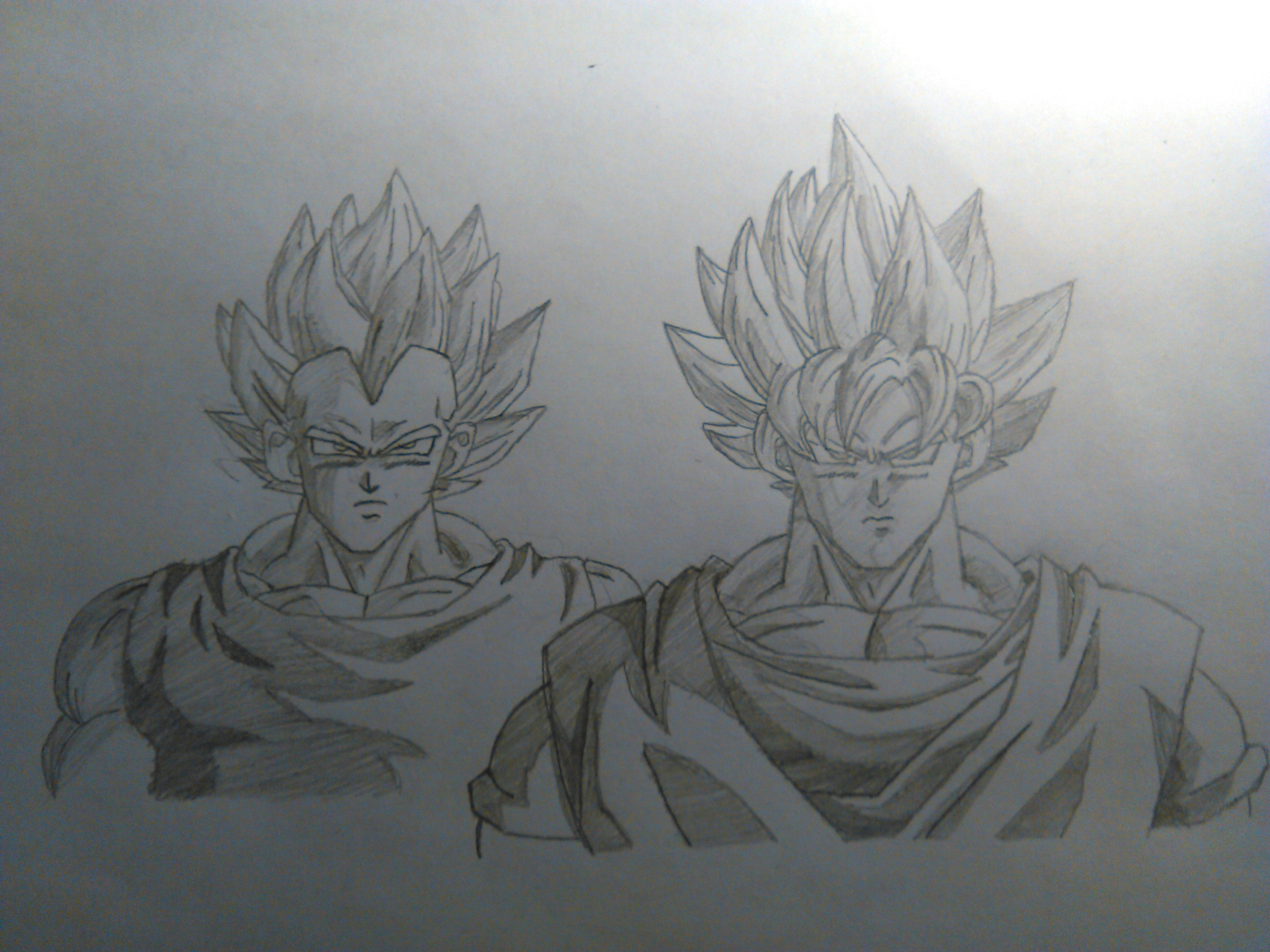 2592x1944 One Of The First Pencil Sketches Of Goku And Vegeta I Did One Year - Goku Pencil Sketch
