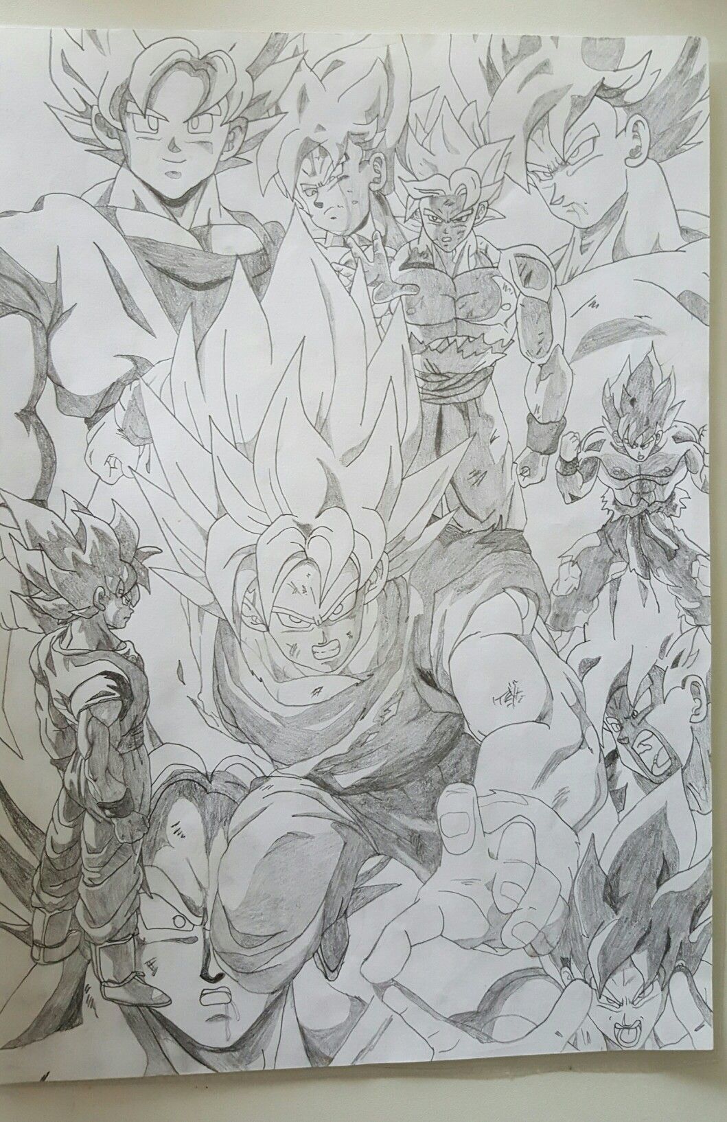 1059x1634 Dragonball Z Son Goku Pencil Sketch From My Youth - Goku Pencil Sketch