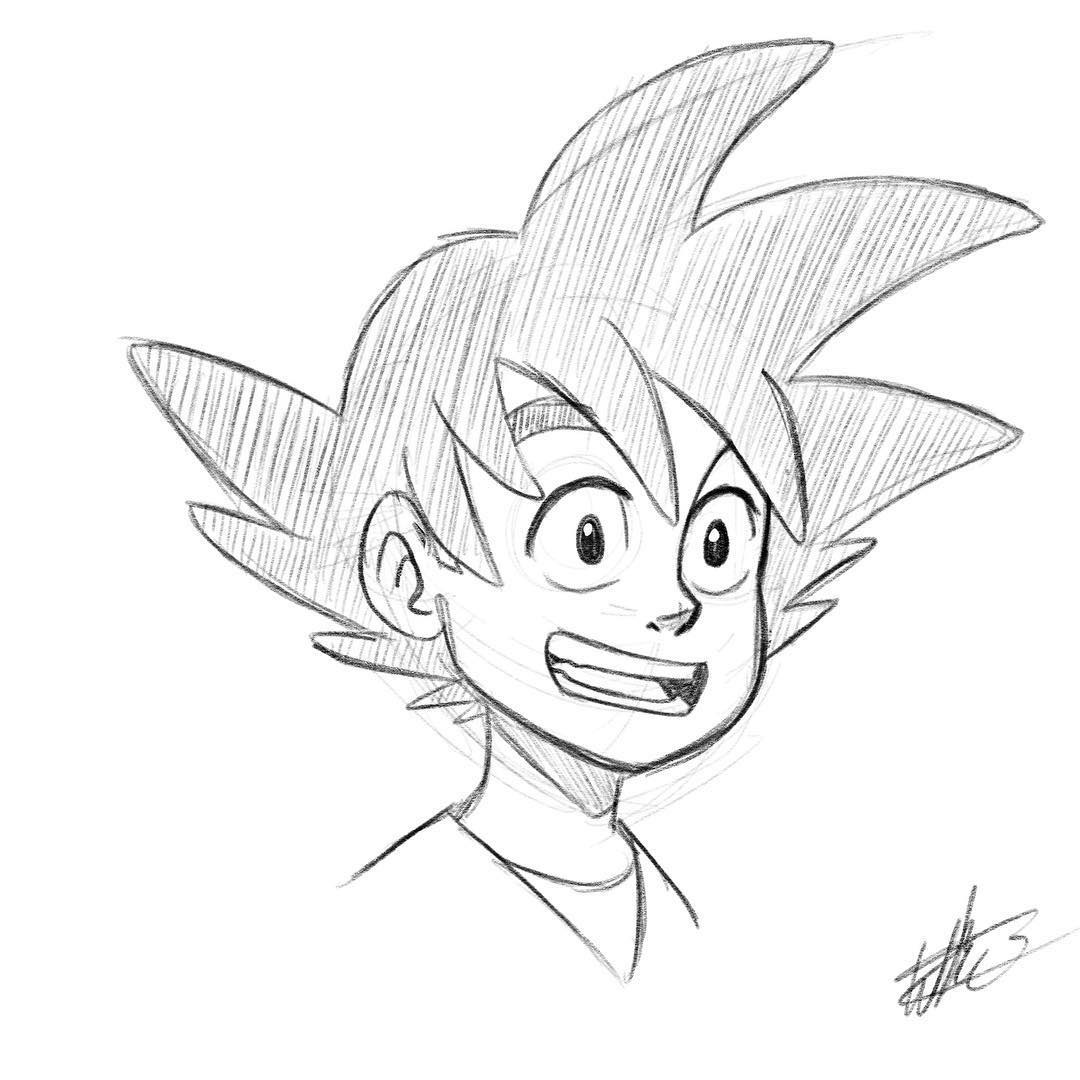 1080x1080 Oc Goku Sketch Dbz - Goku Sketch