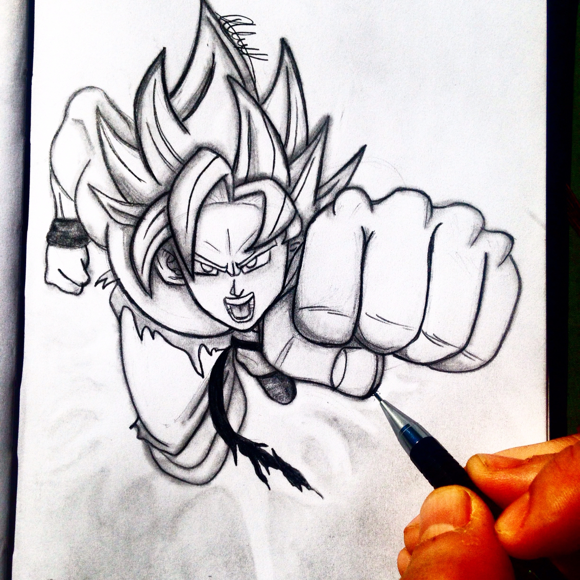 1136x1136 Dragon Ball Z Pencil Sketch Artalex Khleif. Pencil Sketch Of Goku - Goku Sketch