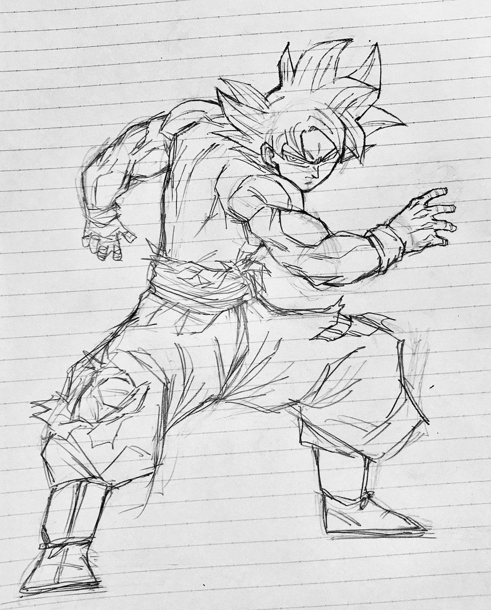 Goku Sketch At Paintingvalleycom Explore Collection Of