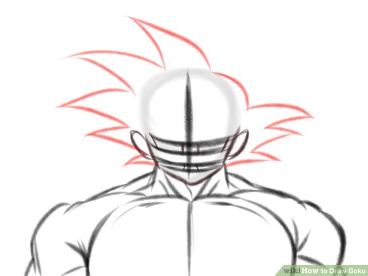 728x546 How To Draw Goku (With Pictures) - Goku Sketch Step By Step