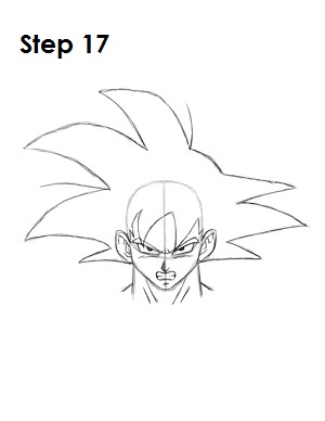 300x388 How To Draw Goku - Goku Sketch Step By Step