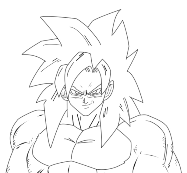614x568 Gallery Goku Face Drawing Super Saiyan 4, - Goku Super Saiyan 4 Sketch