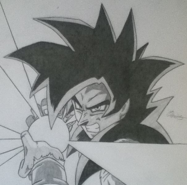 605x600 Goku Super Saiyan 4 By Conzibar - Goku Super Saiyan 4 Sketch