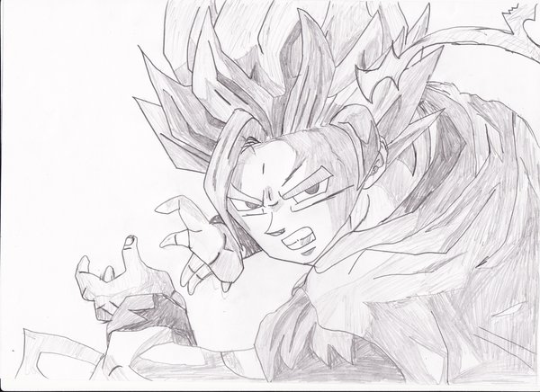 600x436 Goku Super Saiyan Drawing 2018 New Coloring Kids - Goku Super Saiyan 4 Sketch