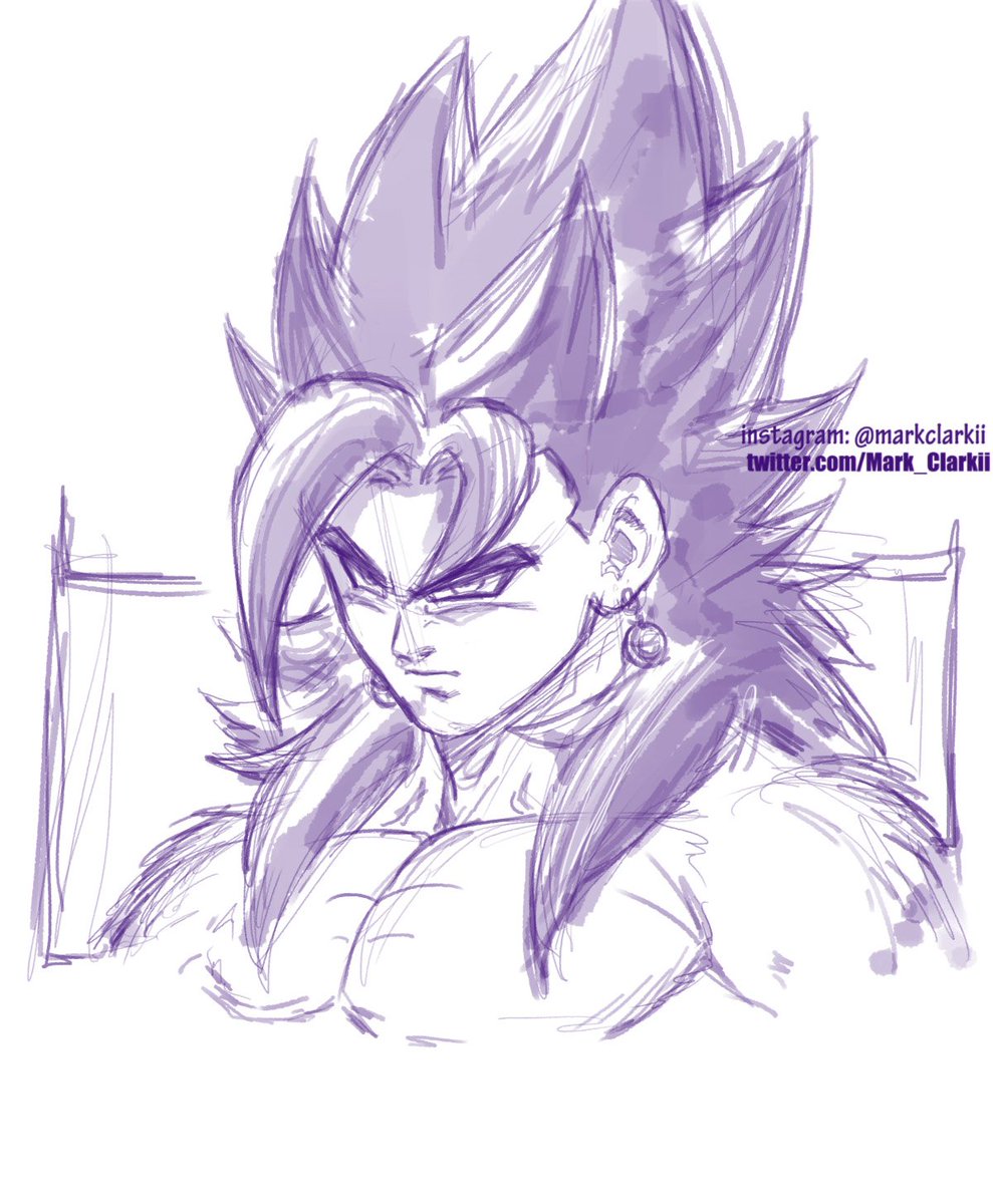 989x1200 Mark Clark Ii On Twitter - Goku Super Saiyan 4 Sketch