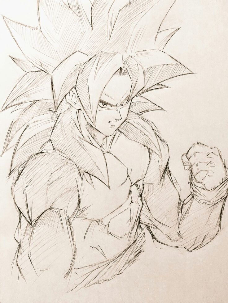 736x981 Super Saiyan 4 Goku Dragonball Goku, Dragon Ball - Goku Super Saiyan 4 Sketch