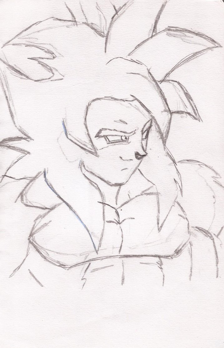 717x1115 Super Saiyan 4 Goku Sketch By Earthquake2009 - Goku Super Saiyan 4 Sketch