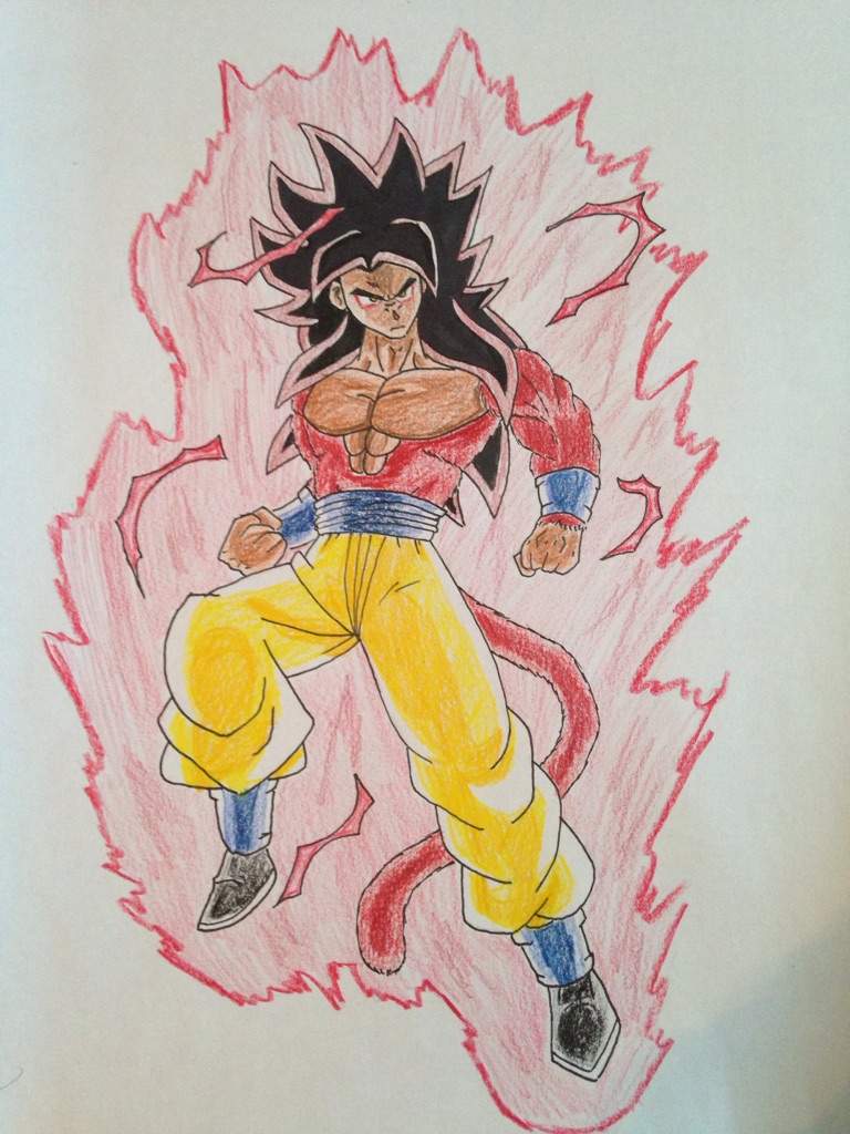 768x1024 Super Saiyan 4 Kaioken Goku Dragonballz Amino - Goku Super Saiyan 4 Sketch
