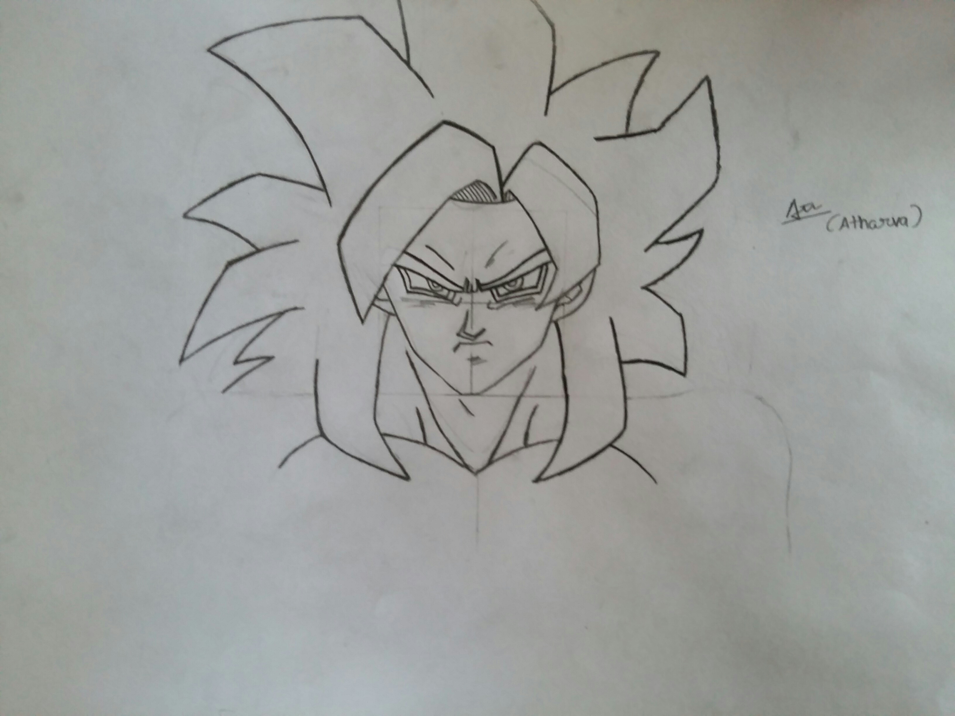 3264x2448 Hey Guys I Am About To Finish My Sketching Of Goku Super Saiyan 4 - Goku Super Saiyan 4 Sketch