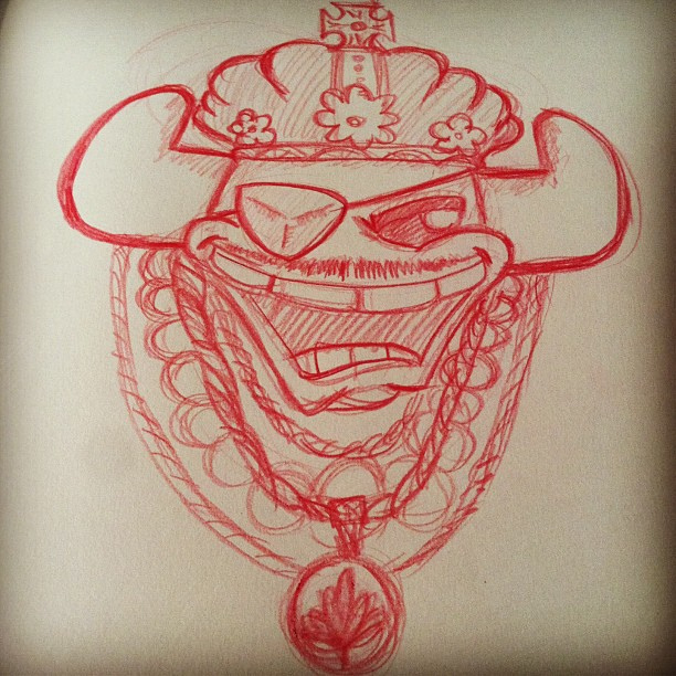 612x612 La Di Da Di - Gold Chain Sketch