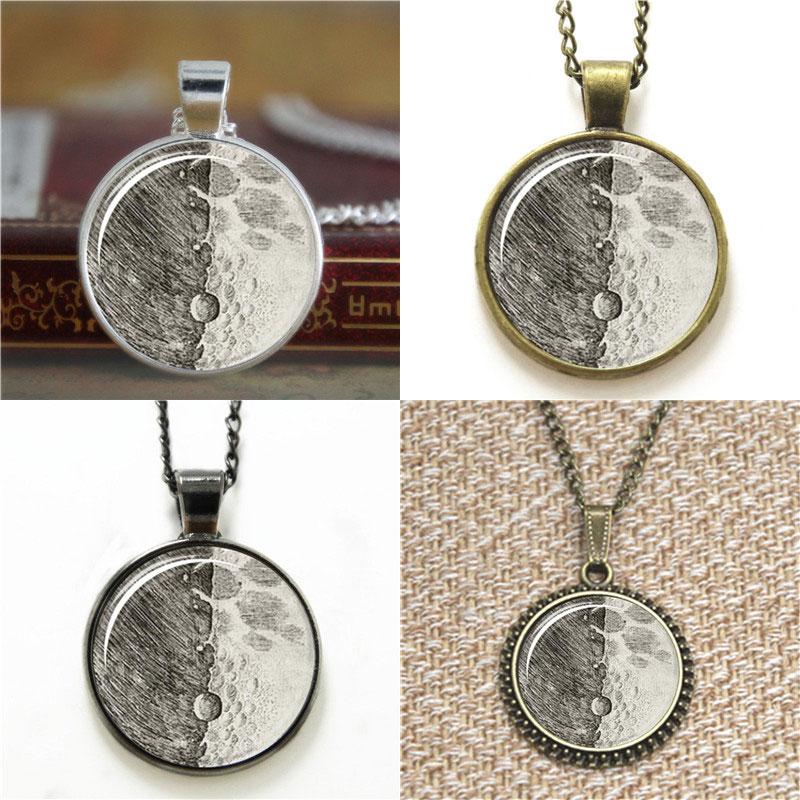 800x800 Wholesale Full Moon Alileo Moon Sketch Jewelry Pendant Necklace - Gold Chain Sketch