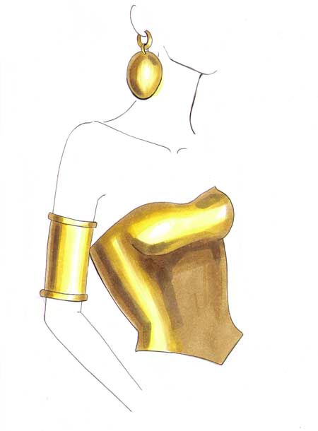 450x610 How To Draw Gold I Draw Fashion - Gold Sketch